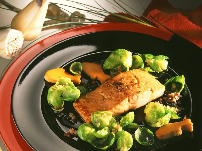 Lachs mit Rosenkohl