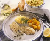 Heilbutt mit Kapernsauce