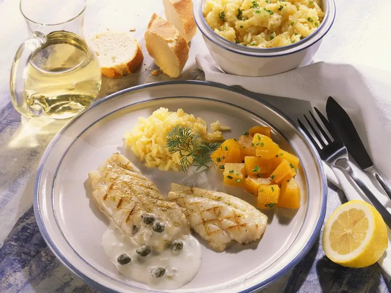 Heilbutt mit Kapernsauce