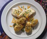 Goldbarsch mit Ofenkartoffeln
