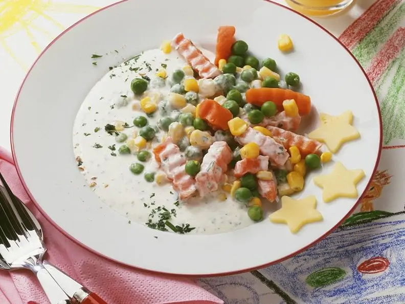 Schnelles Gemüse mit Sahnesauce