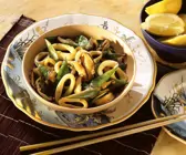 Tintenfisch mit Shiitake aus dem Wok