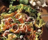 Bunt gemischter Salat mit Omelett