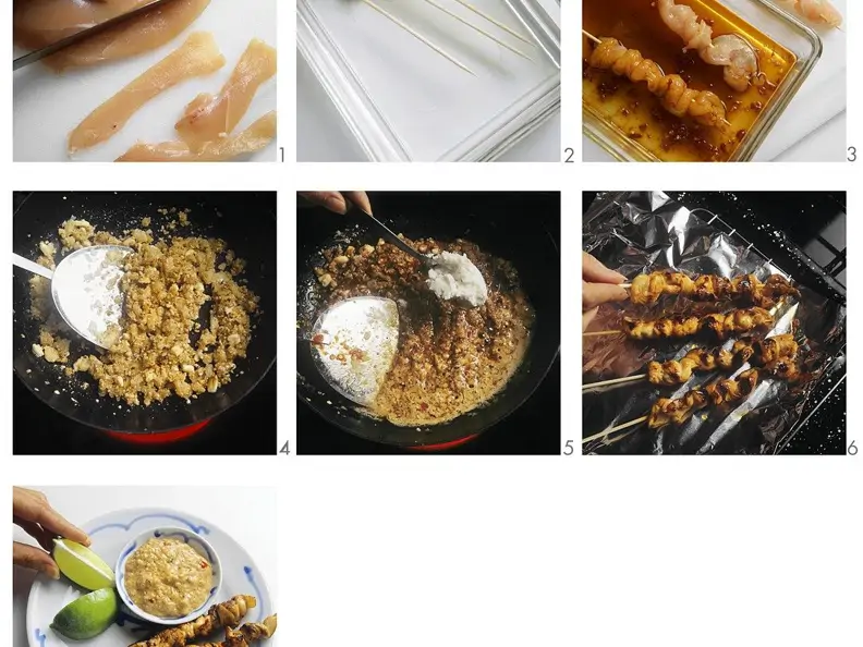 Satéspieße mit Dip