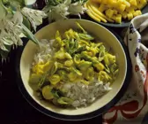 Mango-Lauchcurry mit Reis