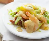 Fruchtiger Lauch-Shrimpssalat