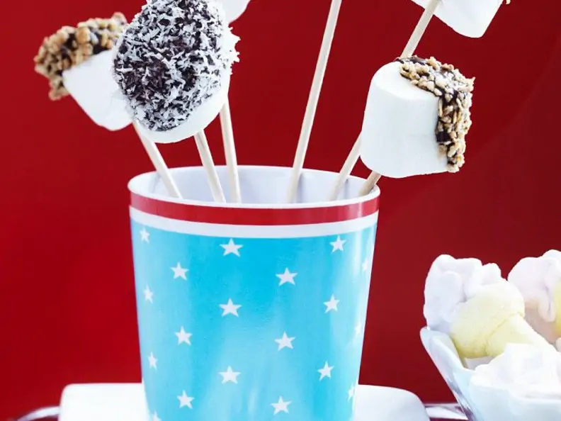 Marshmallow-Häppchen mit Schokolade