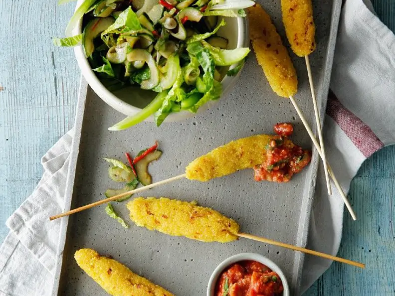Vegane Hirsespieße