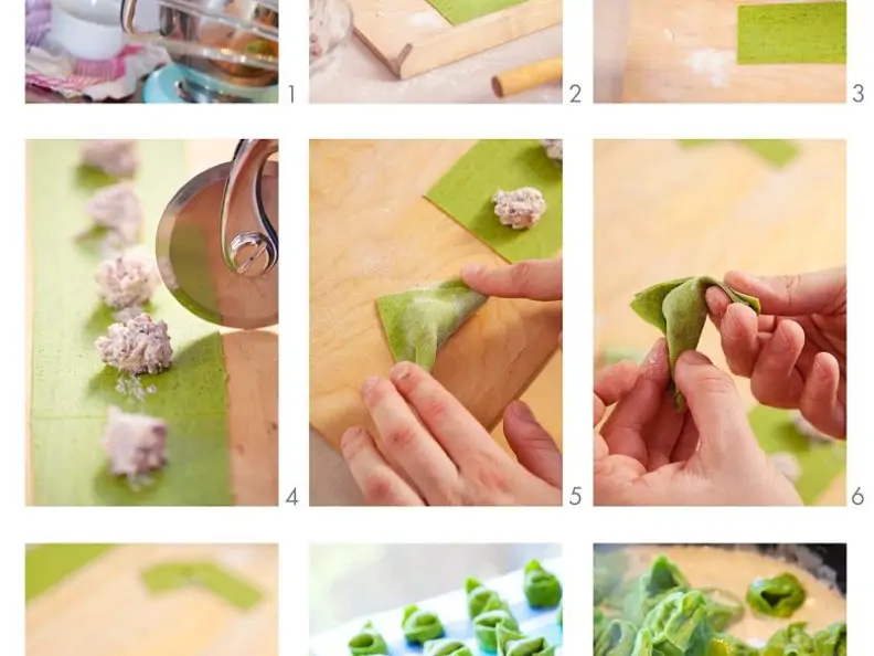 Spinat-Ricotta-Tortellini mit Speck