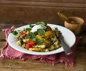 Gemelli mit Linsen und Orangen