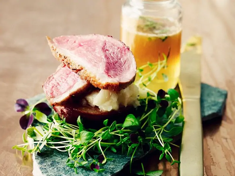 Entenbrust mit Gemüse und Honig