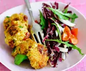 Tofupflanzerl mit Radicchio-Rucola-Salat