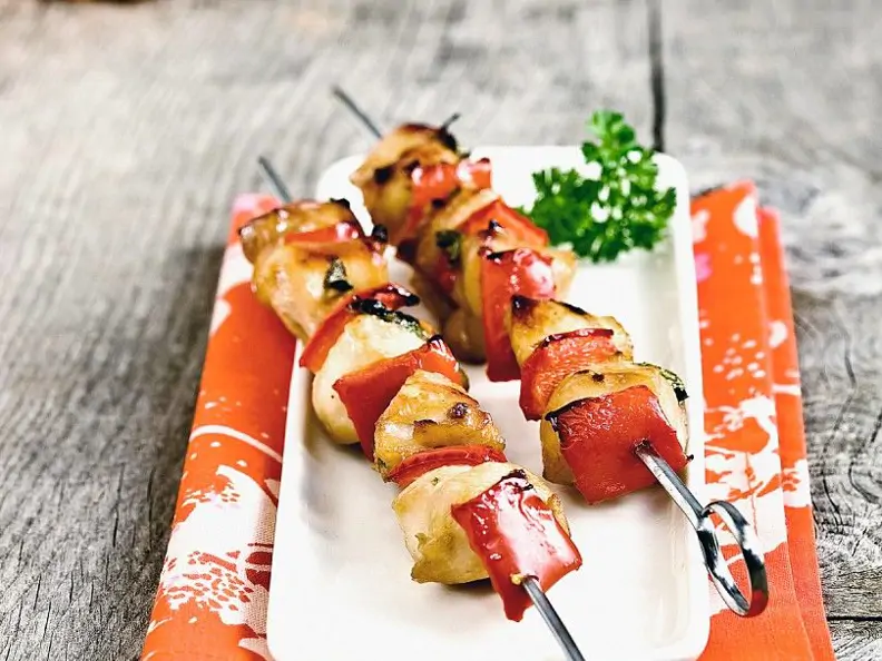 Hähnchen-Paprikaspieße