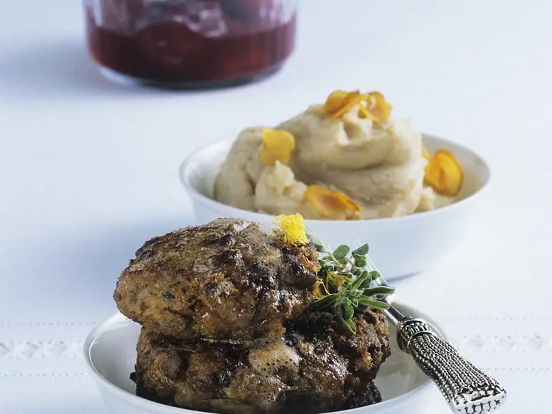 Wildfrikadellen mit Kartoffel-Maronen-Püree