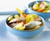 Fischsuppe mit Lauch