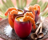 Kürbissuppe mit Kokosgarnelen