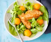 Salat mit Hähnchen und Melone