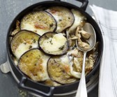 Hähnchen-Auberginengratin mit Pilzen