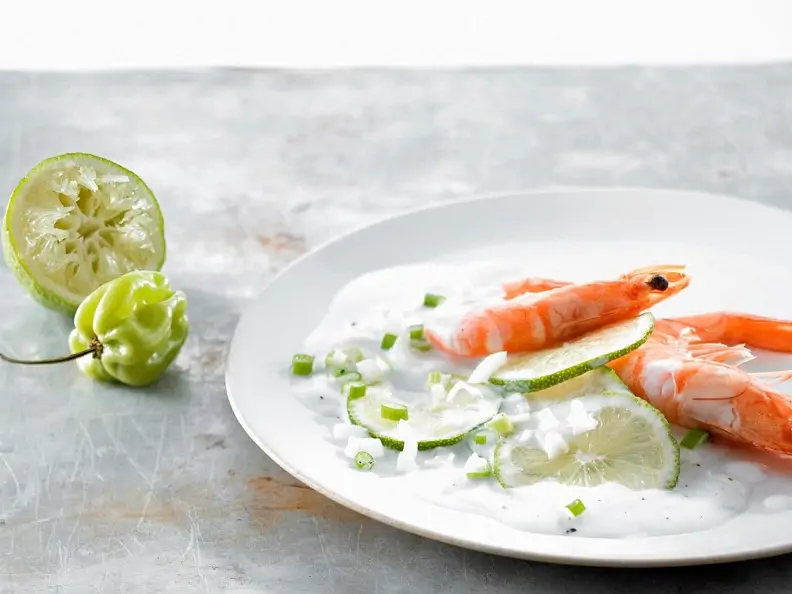 Garnelen mit Limetten-Kokos-Soße