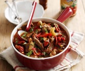 Paprika-Rindfleischpfanne