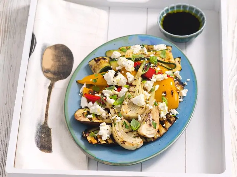 Grillgemüse mit Feta und Balsamicodressing