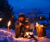 Schweizer Käsefondue auf dem Grill