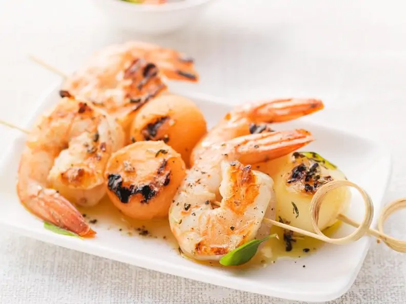 Garnelen-Melonenspieße