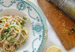 Lachs-Spargel-Pasta