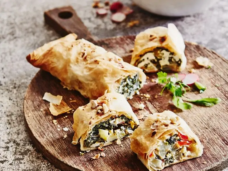 Strudel mit Mangold und Schafskäse