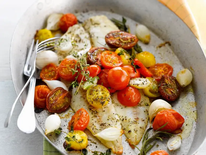 Rotzungenfilet mit Kirschtomaten