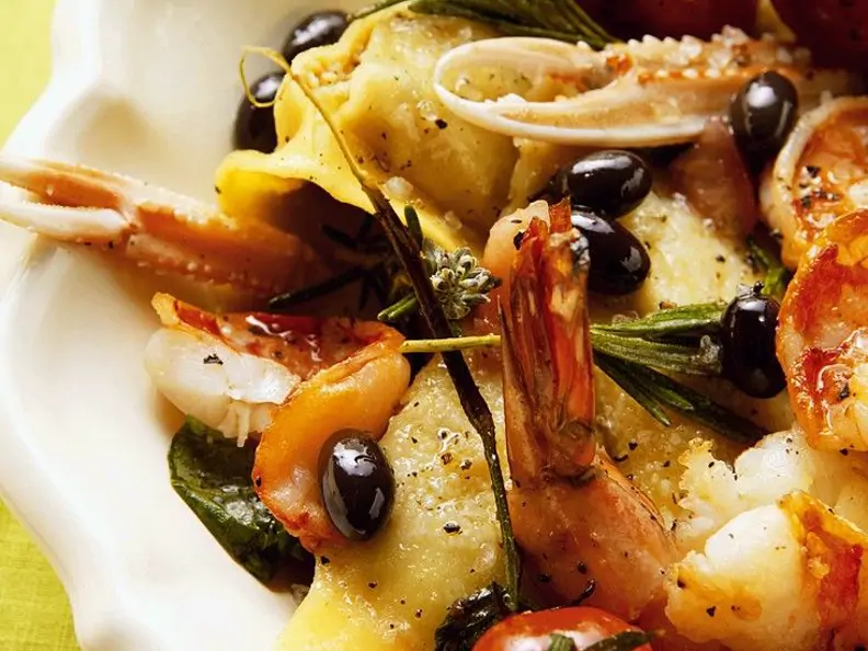 Ricotta-Ravioli mit Kaisergranat