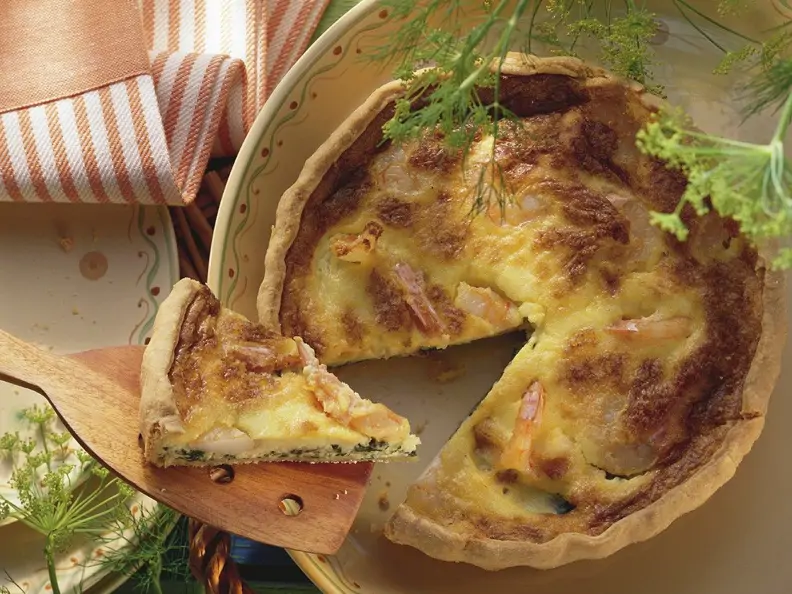 Quiche mit Shrimps und Mangold