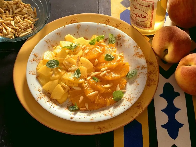 Orangen-Pfirsichsalat