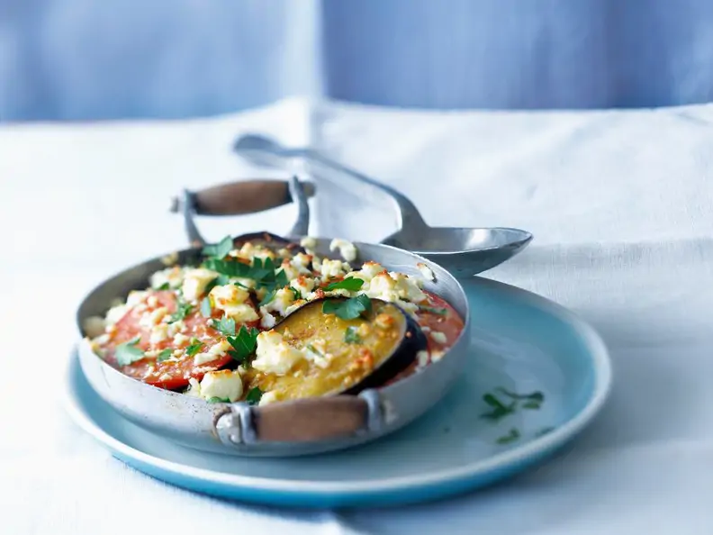 Gratin mit Aubergine und Tomate