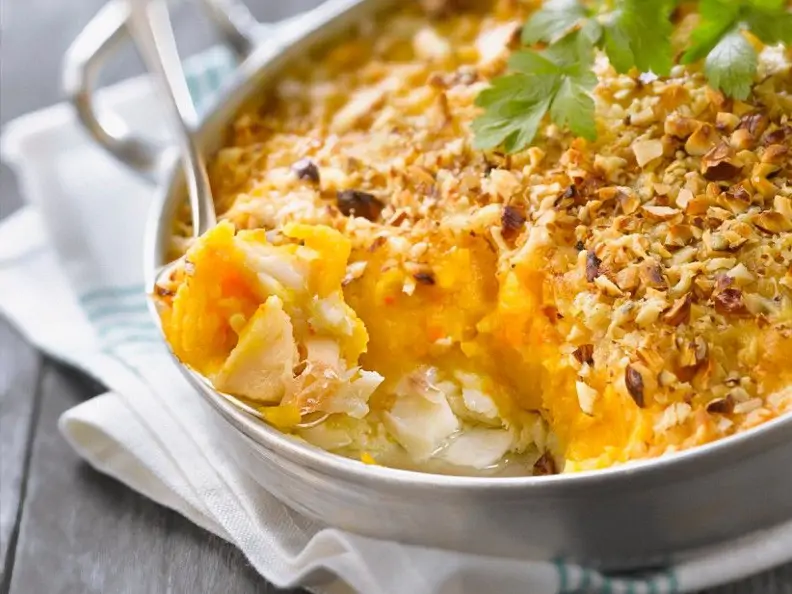Kürbis-Fisch-Gratin