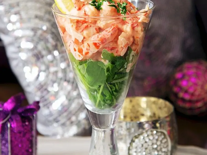 Flusskrebscocktail auf Rucola