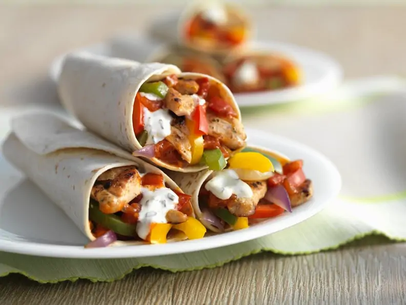 Hähnchen-Gemüse-Tortillas
