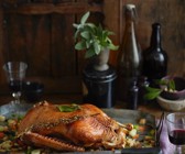Gänsebraten mit Birnen-Semmelfüllung