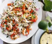 Salat mit Pute, Garnele und Sellerie