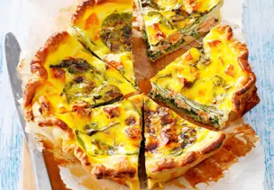 Quiche mit Spinat und Lachs