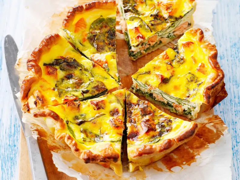 Quiche mit Spinat und Lachs