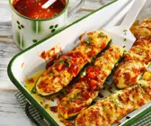 Zucchini mit Grünkernfüllung