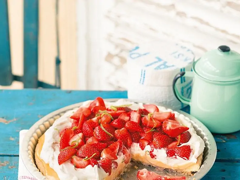 Erdbeerkuchen mit Limettencreme