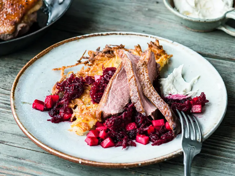 Entenbrust mit Rote Bete