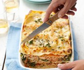 Lachs-Lasagne mit Spinat