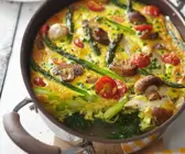 Spargel-Gemüse-Auflauf mit Hähnchen