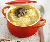 Rindfleischtopf mit Hülsenfrüchten und Reis