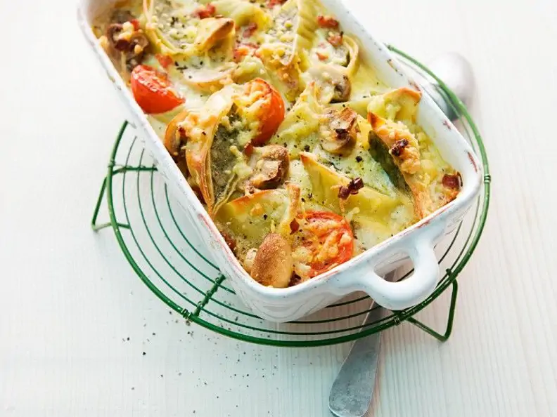 Überbackene Maultaschen