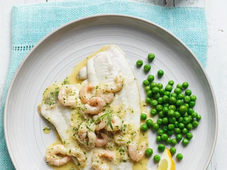 Scholle mit Shrimpsbutter