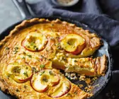 Ziegenfrischkäsetarte mit Nektarinen